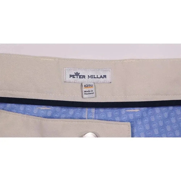 Peter Millar Beige 5-Pocket Performance Pants Trousers 42x32 - Picture 8 of 9